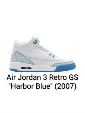 Air Jordan 3 Retro GS "Harbor Blue" (2007) M6Y/W7.5 Worn Once